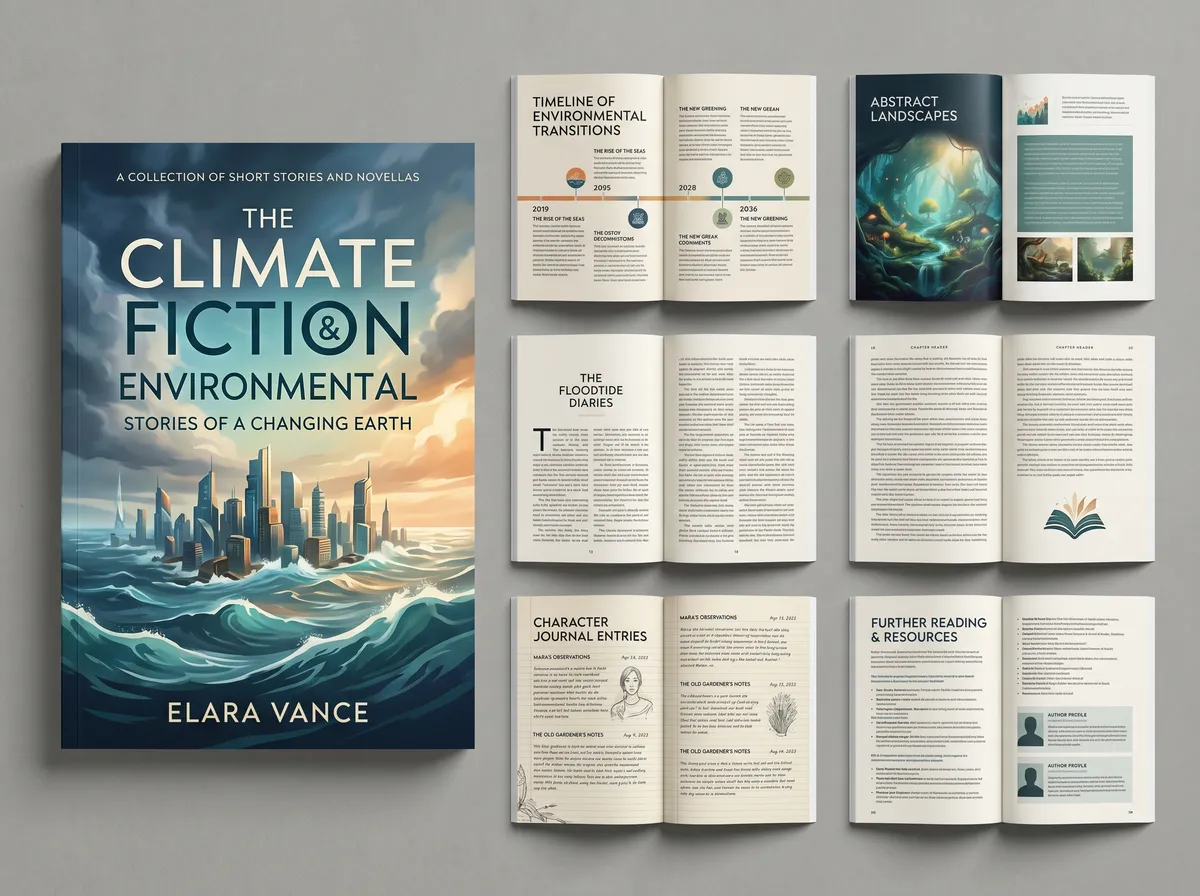 The Climate Fiction (Cli-Fi) and 202605162350 — Book Cover Design by DesignDile