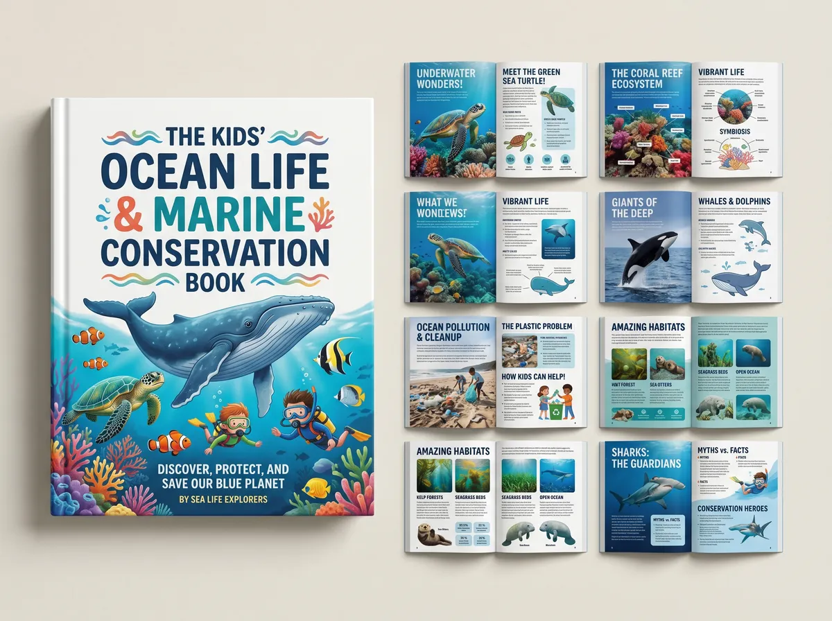The Kids' Ocean Life and 202605162347 — Book Cover Design by DesignDile