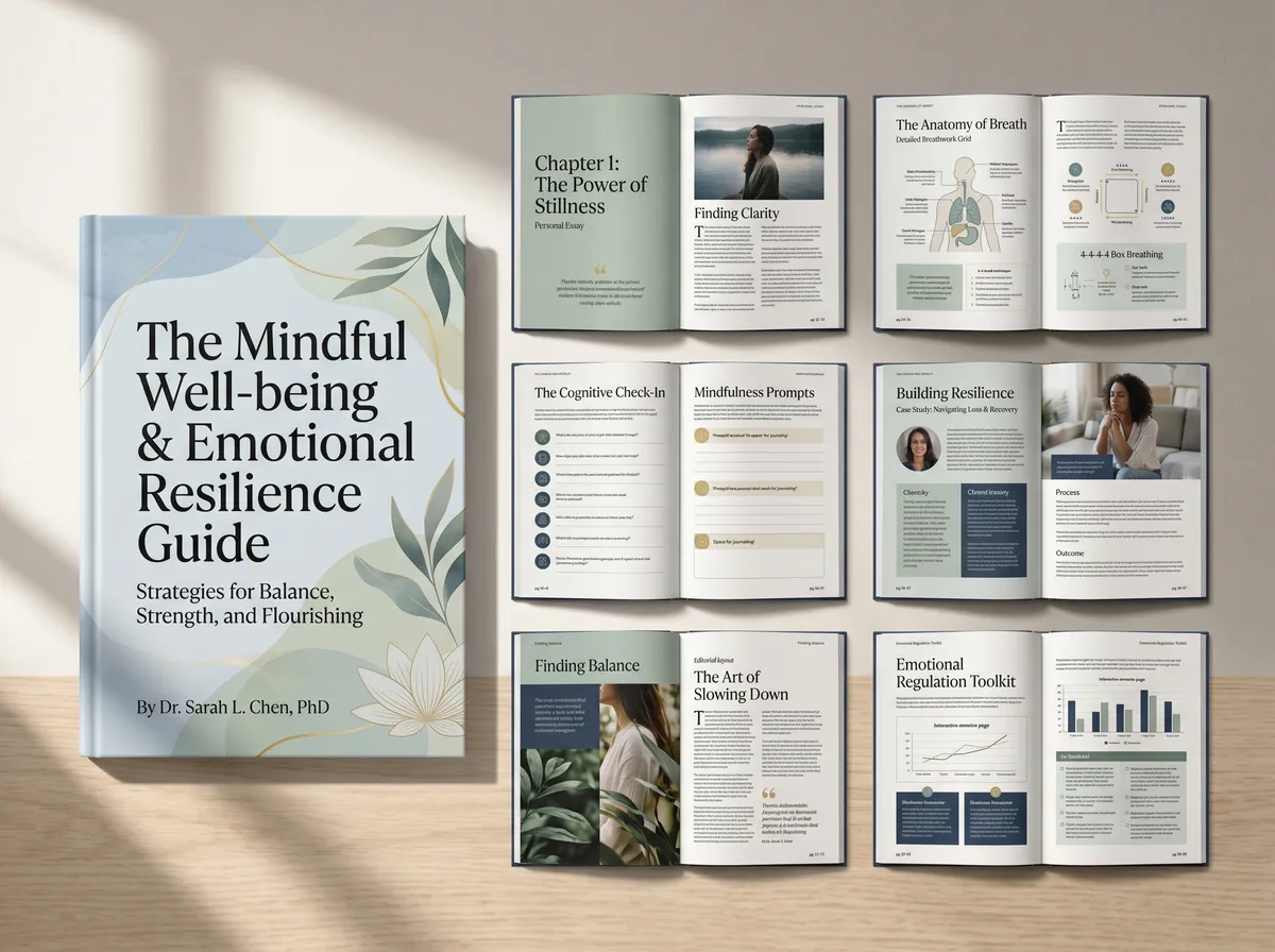 The Mindful Well-being and Emotional 202605162333 — Book Cover Design by DesignDile