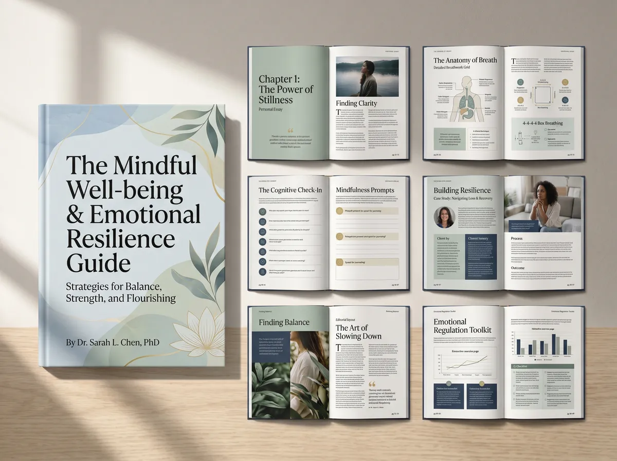 The Mindful Well-being and Emotional 202605162351 — Book Cover Design by DesignDile