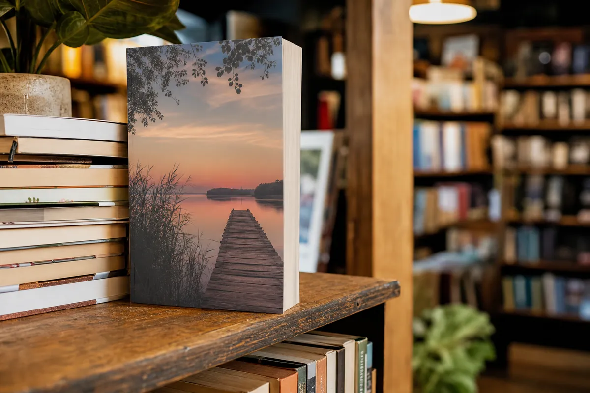 Self-published paperback on an independent bookstore shelf through IngramSpark expanded distribution