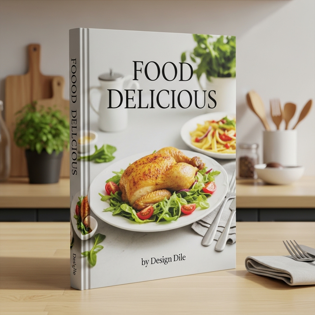FOOD DELICIOUS COOKBOOK Book Cover Design by DesignDile